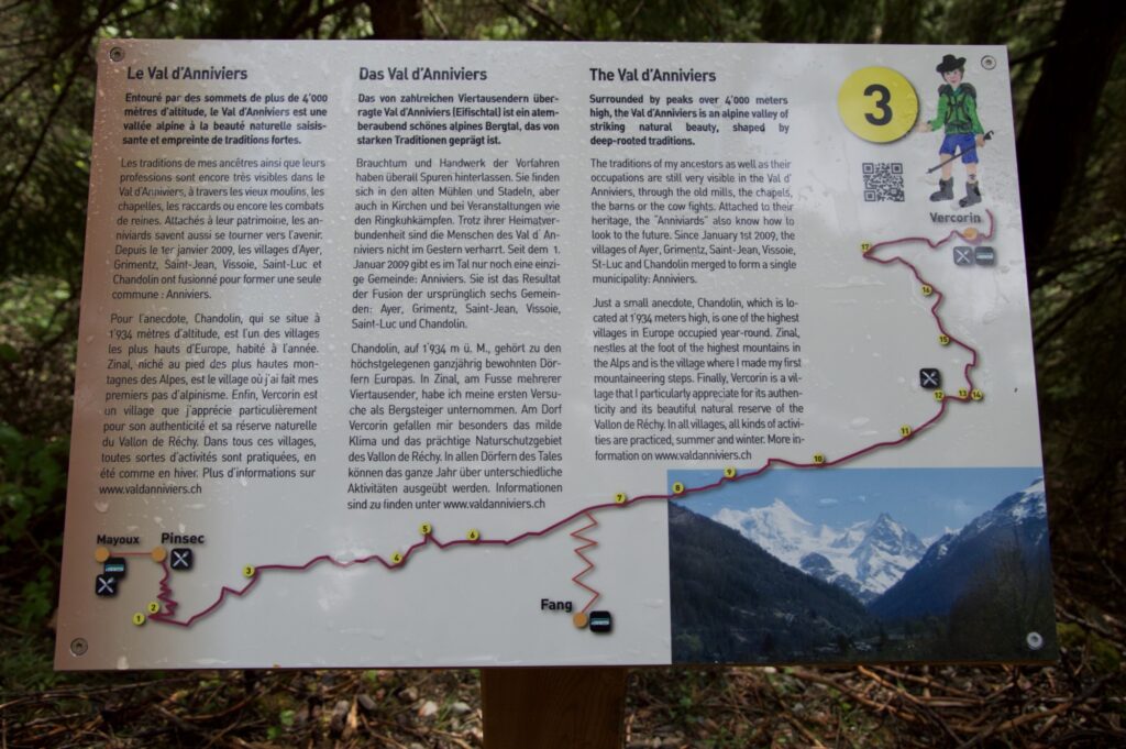 panneau le long du parcours